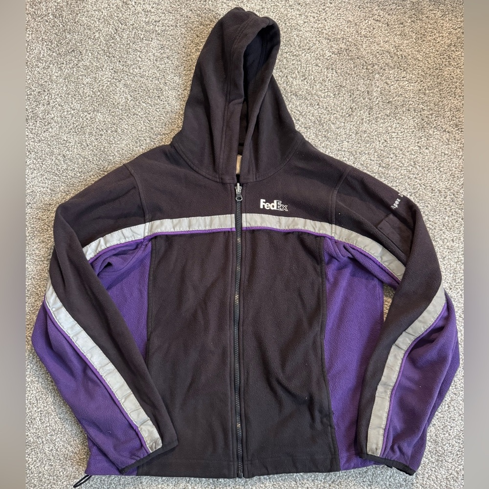 FedEx Black and Purple Zip-Up Hoodie